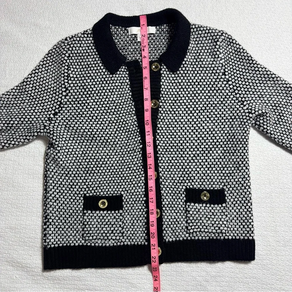 Lilly Pulitzer Cormac Sweater Set Black and White Cardigan Matching Tank Size M - Picture 4 of 12